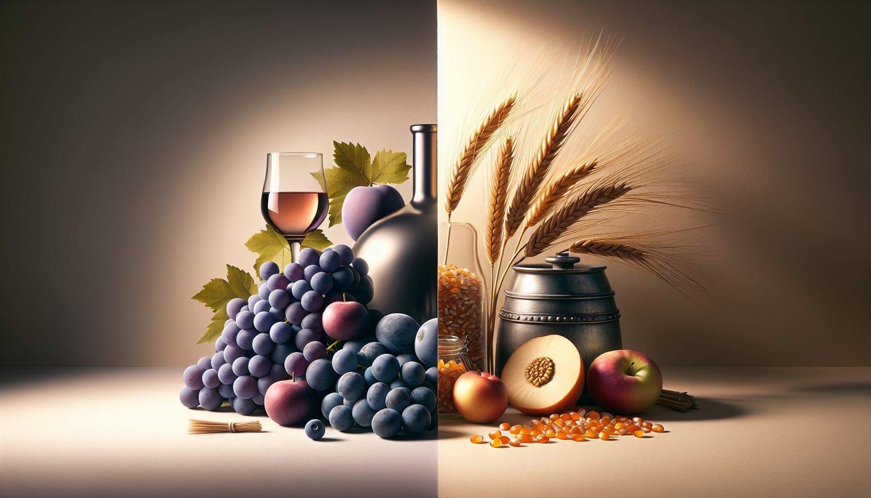 ブランデーとウイスキーの原料の違い 果実と穀物