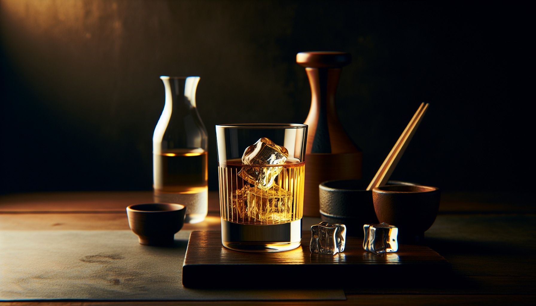 ウイスキー水割り グラスと氷