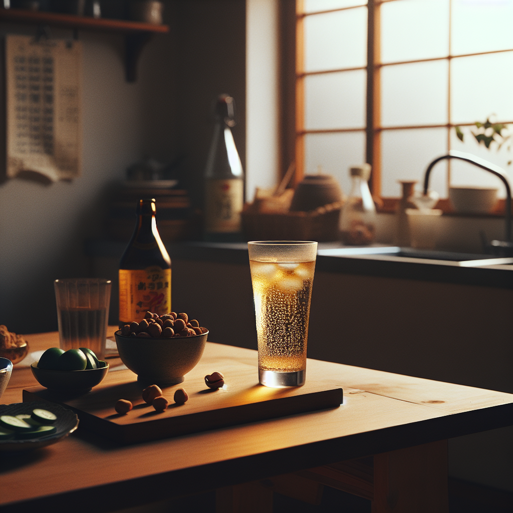 家飲みハイボール グラスと炭酸水
