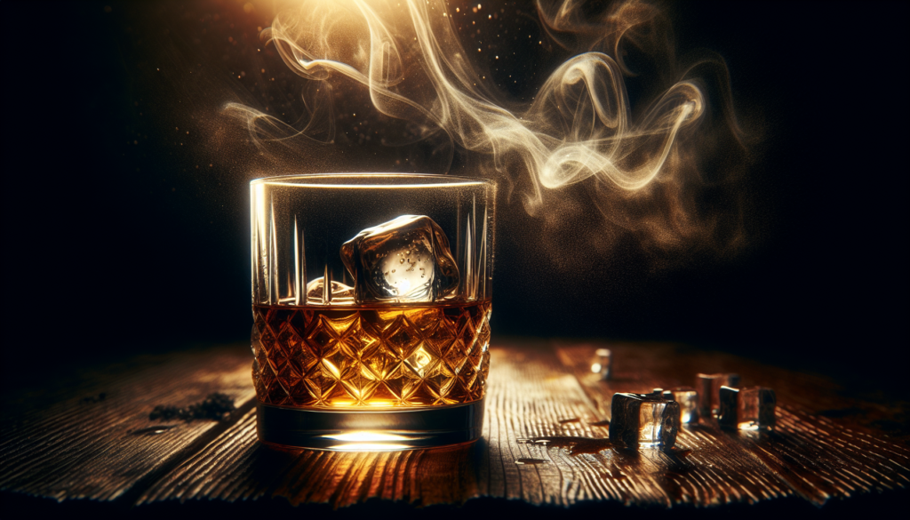 ラフロイグ ロアのロックグラスとスモーキーな雰囲気