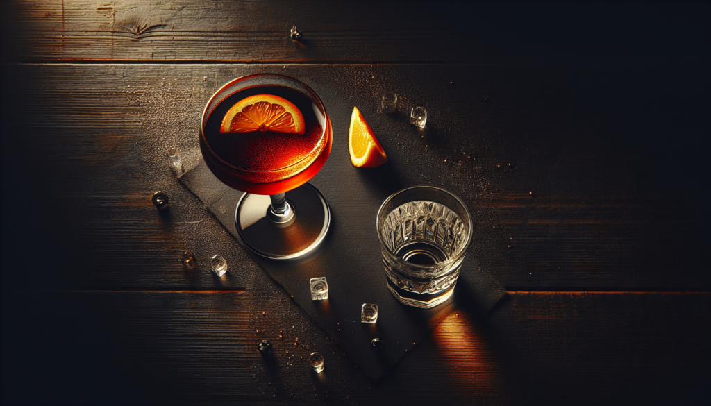 リキュールとスピリッツの違いを表すカクテルグラスとショットグラスのイメージ