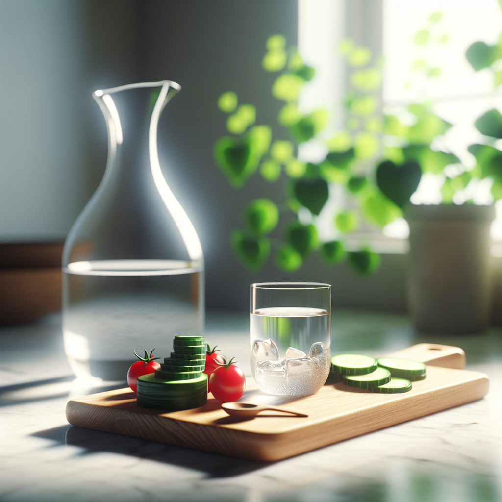 焼酎とヘルシーなおつまみのイメージ