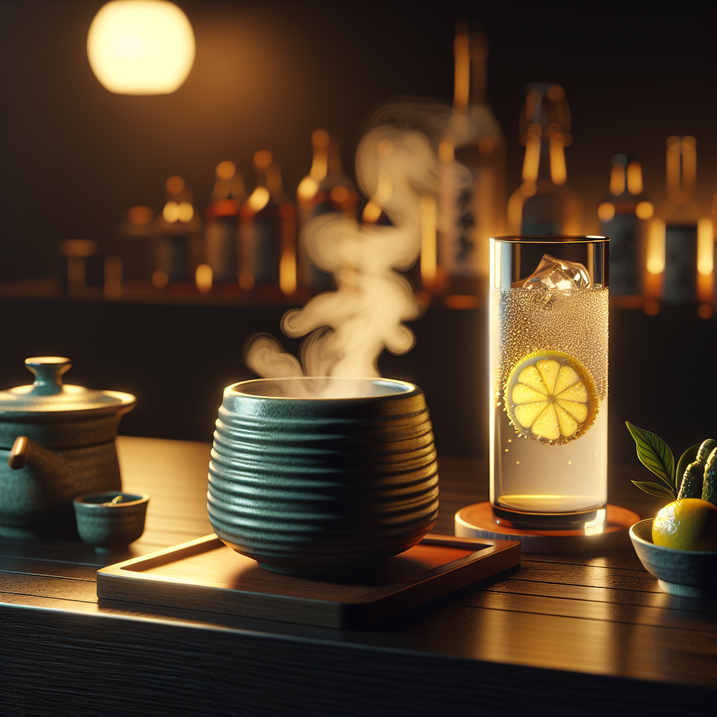 焼酎のお湯割りとレモンサワーの飲み比べ