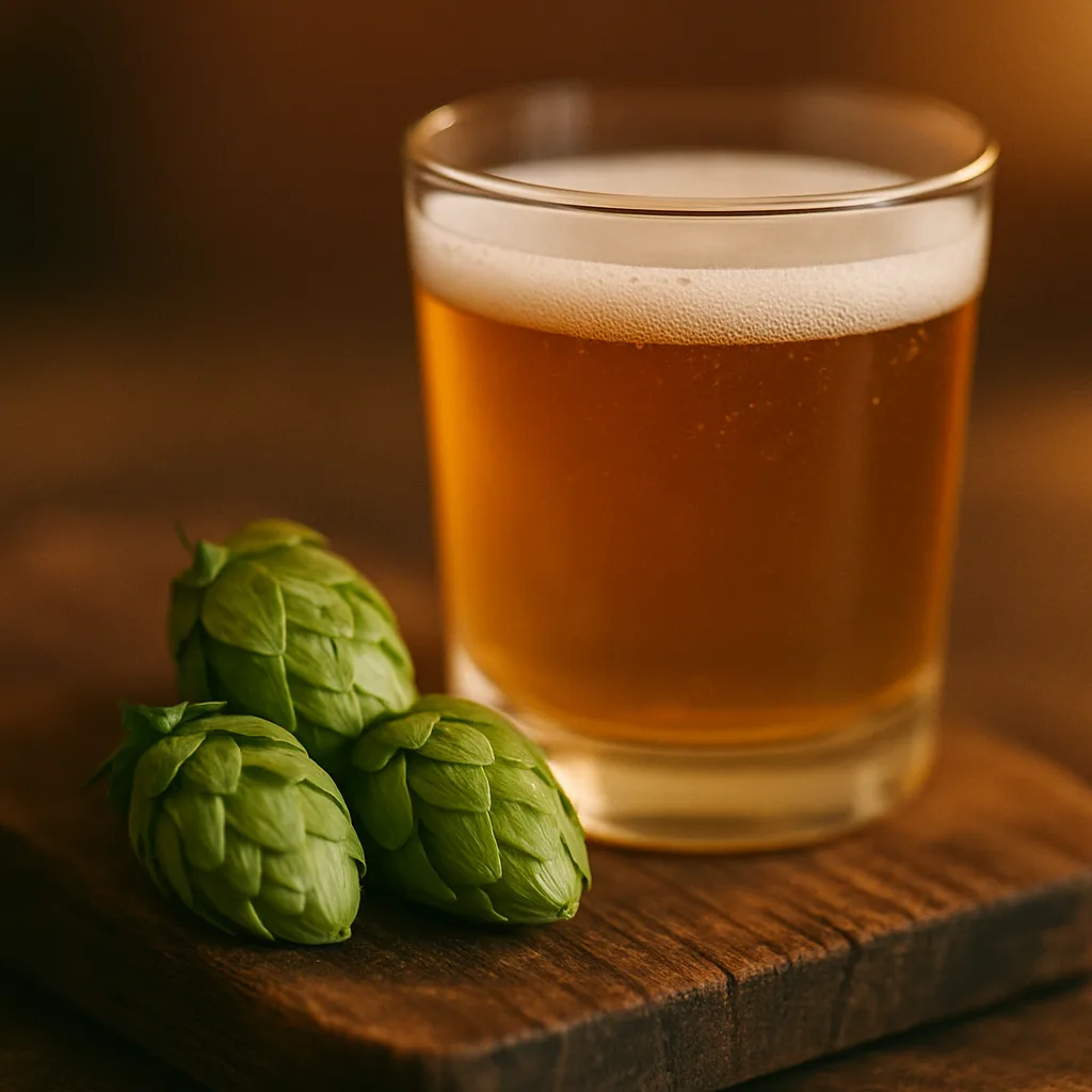 ホップの実とグラスのノンアルコールビール